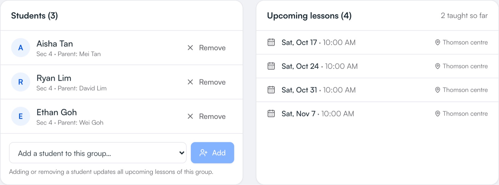 Run group classes without the spreadsheet